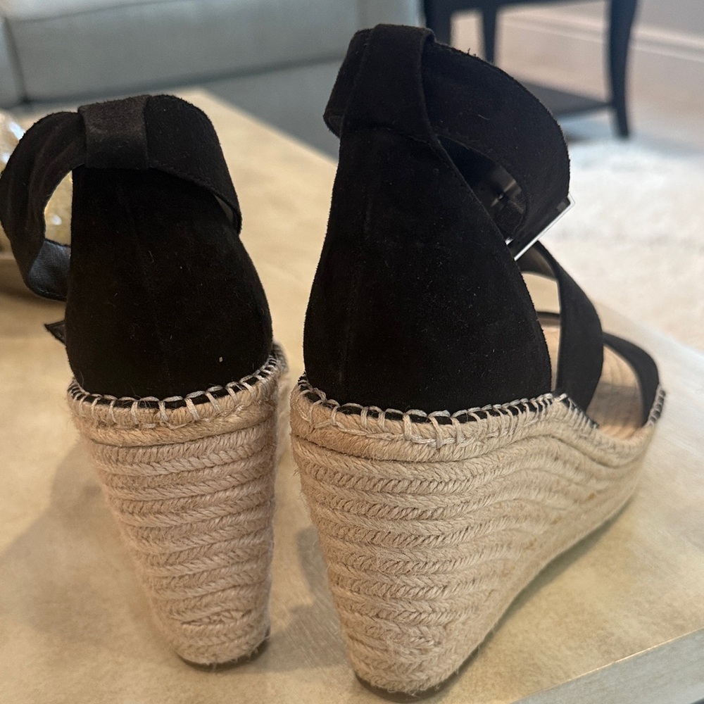 INC International Concepts Black Espadrille Wedges - Picture 3 of 4